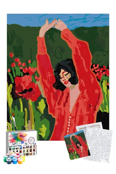 Tabdiko Sayılarla Boyama Seti 40 x 50 cm Tuval Şasesine Gerili Çiçeğin Dünyası