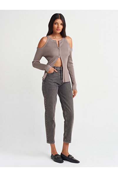 Dilvin 71707 Washable Mom Trousers-μαύρο