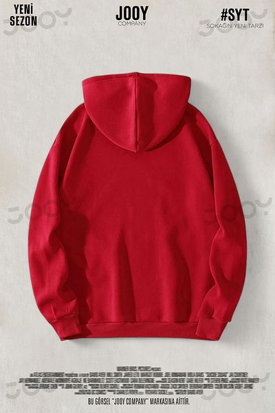 Jooy Company Los Angeles Red 3 Thread Hooded Sweatshirt Hoodie