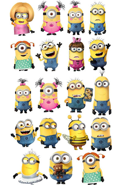 Sticksy Minions Sticker Telefon Laptop Notebook Tablet Defter Duvar Matara Stiker Etiket