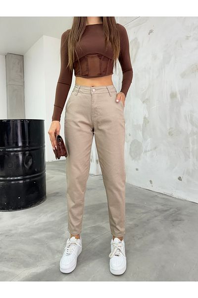 BİKELİFE Flexible Lycra-Mom-Hose für Damen mit hoher Taille