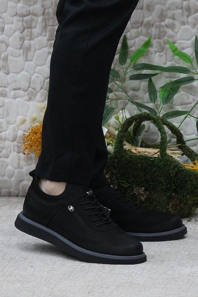 Pierre Cardin Men's Black Nubuck Shoes - 61896