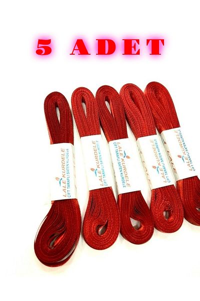 Sermet Süs Dünyası 1 cm Satin Red Ribbon - 5 Balls 50 Mt.