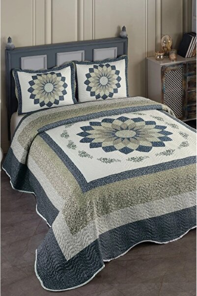 Örtüm Çift Kişilik Microfiber Kapitone Yatak Örtüsü(GLORİA KAHVE)