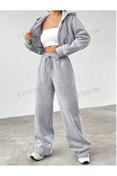 yx yustex sport Gri Geniş Paça Esnek Kaliteli Tam Kalıp Eşofman Altı