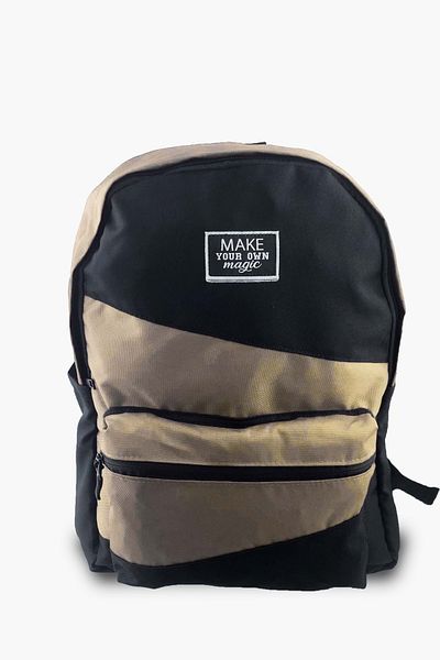 Bagorama Parted Unisex υφασμάτινο σακίδιο πλάτης Casual, Σχολικό και Αθλητικό - Μπεζ