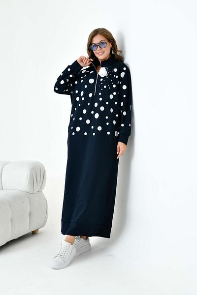 FTZ WOMEN Women's Two Thread Dress Navy Blue 30902