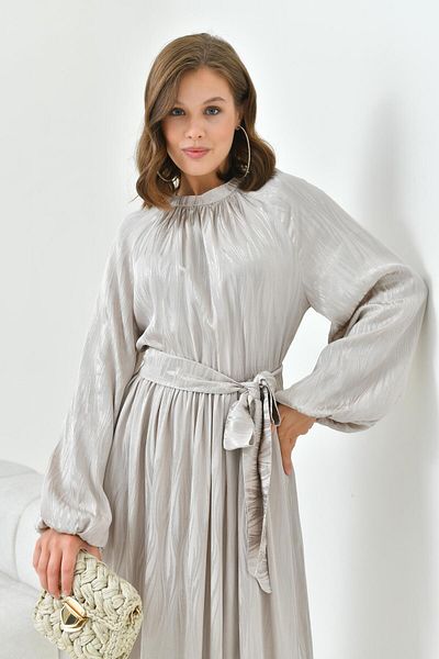 FTZ WOMEN Jacquard Stone Colored Women's Dress - 30857