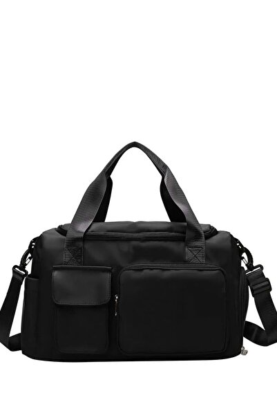 Bagorama Camp Unisex Spor, Seyahat Oxford Su Geçirmez Kumaş Omuz Çantası - Siyah