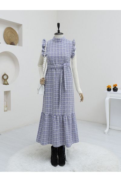 Modamorfo Ζώνη Tweed Gilet με βολάν στα μανίκια