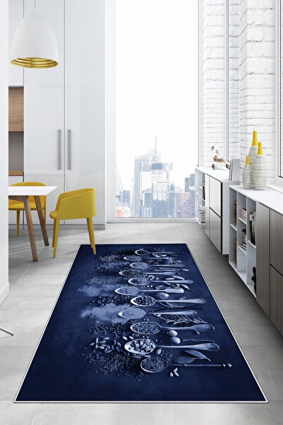 Napoli Home Dijital Baskılı Baharat Desenli Yıkanabilir Kaymaz Taban Yolluk Salon Mutfak Halısı