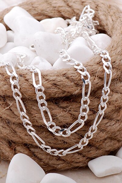 Sümer Telkari Figaro 4 Mm 55 Cm Gümüş Erkek Zincir Kolye 7637