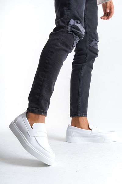 Aymood Slw180 Estilo X Laceless Skin Men's Casual Sports Classic Shoes Bt White