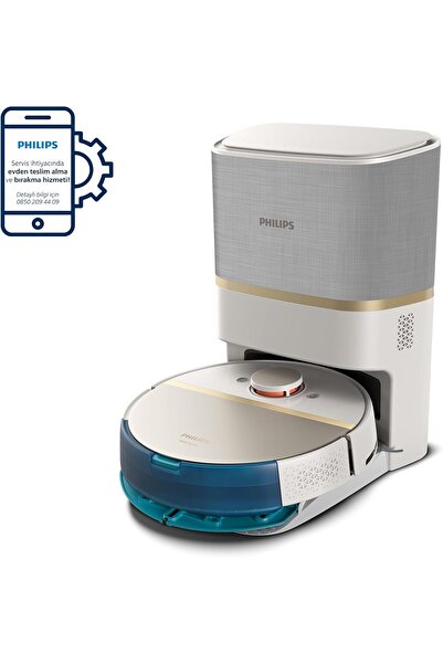 Philips ISLAK+KURU İstasyonlu Aqua 7000 Serisi Temizlik Robotu,5000 Pa  LiDAR, EPA11 Filtre , BEYAZ GOLD
