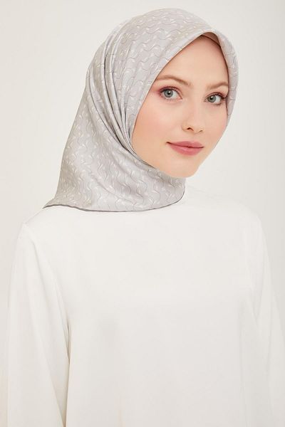 Belli Ασημί Twill Μεταξωτό Κασκόλ - 4001-04