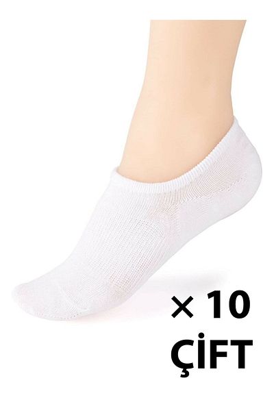 CARNAVAL SOCKS 10 Πακέτο Γυναικεία Λευκά Αθλητικά Αόρατα Μποτάκια Κάλτσες