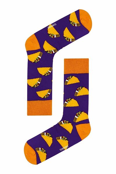 CARNAVAL SOCKS Цветни чорапи с шарки на тако
