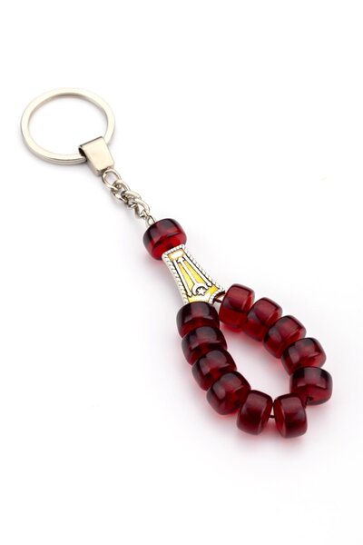 TESBİHKENTİ Πολιτιστική Κομψότητα Σκούρο Κόκκινο Μπρελόκ Προσευχής