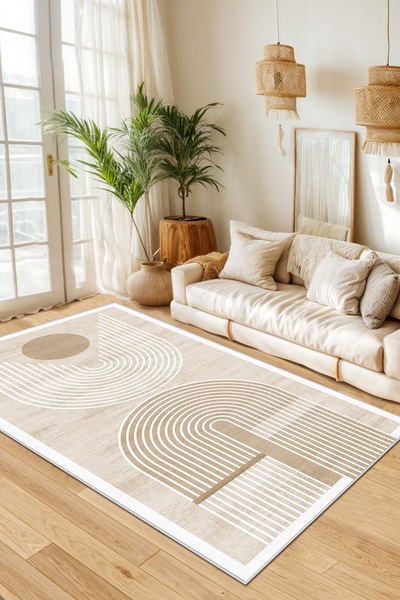 West Home Bohem Yıkanabilir Kaymaz Taban Leke Tutmaz Salon Halısı Mutfak Halısı ve Yolluk