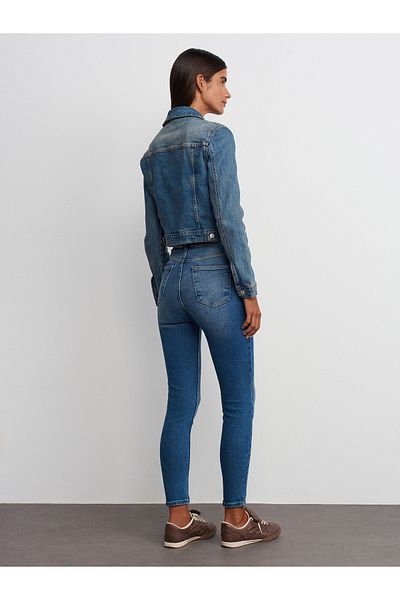 Dilvin 71722 Pantaloni din denim lycra cu picioare subțiri Power Blue