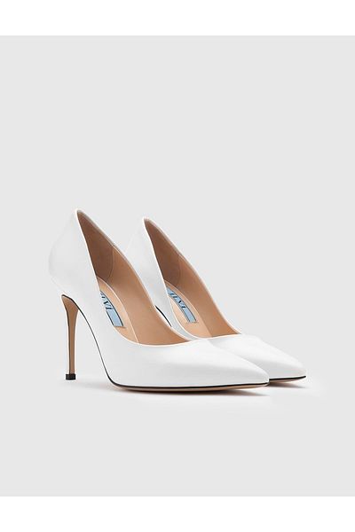 İLVİ Nelli Genuine Leather Women's White Stiletto