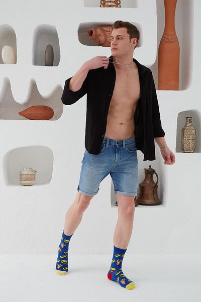 CARNAVAL SOCKS Λευκές πολύχρωμες κάλτσες με σχέδια Nutella