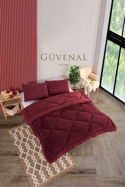 Güvenal Elite Wellsoft Double Sided Luxury Quilt Set - King Size Sleeping Set with Pillowcase