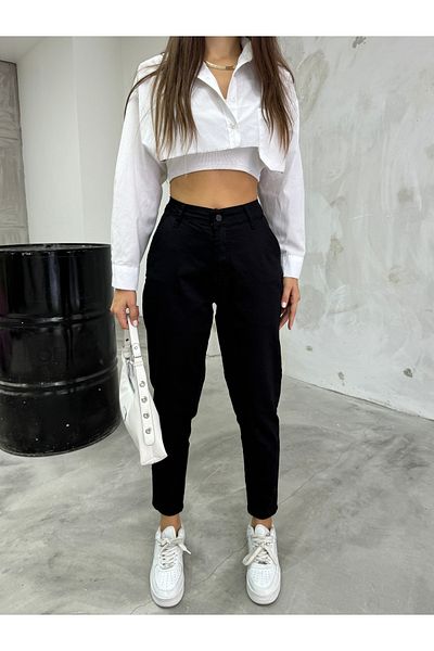 BİKELİFE Flexible Lycra-Mom-Hose für Damen mit hoher Taille