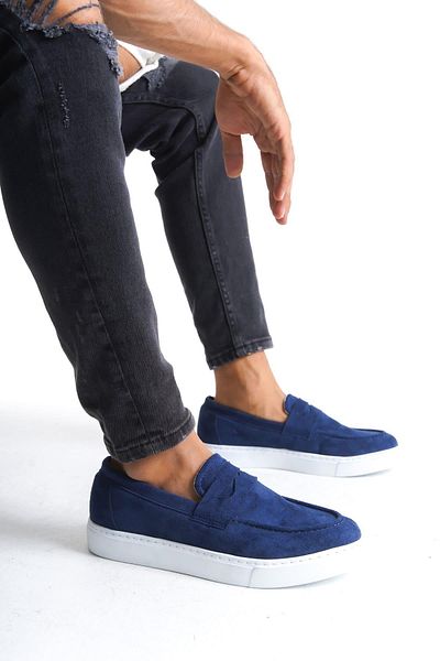 Aymood Slw180 Estilo X Laceless Suede Men's Casual Sports Classic Shoes Bt Navy Blue