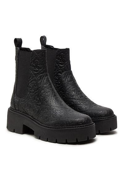 Guess Μαύρα γυναικεία casual παπούτσια - FLTSHU FAL10-BLACK με λογότυπο και λεπτομέρεια ζώνης