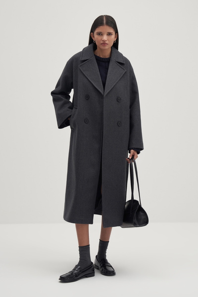 Mathilda Store Kadın Antrasit Luce Yün Oversize Kaban