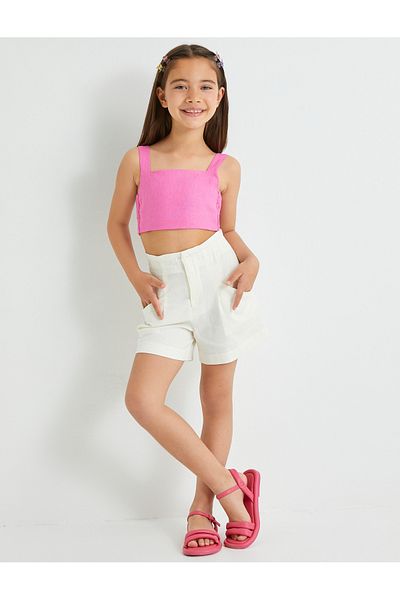 Koton White Regular Waist Women's Shorts - 4SKG40062AW