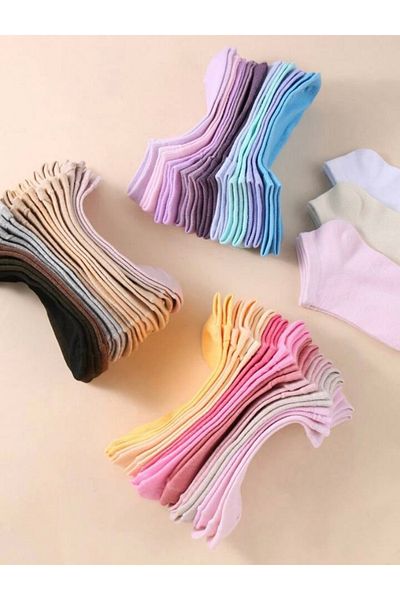 footmania Set de șosete papuci multicolori pentru femei, 10 perechi (extra moale)