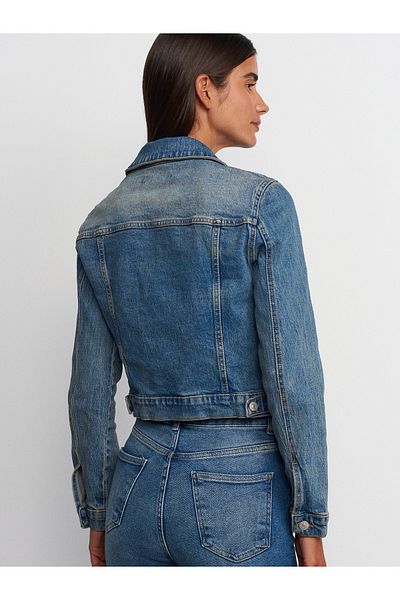 Dilvin 65358 Comfort Lycra - Palton albastru scurt din denim