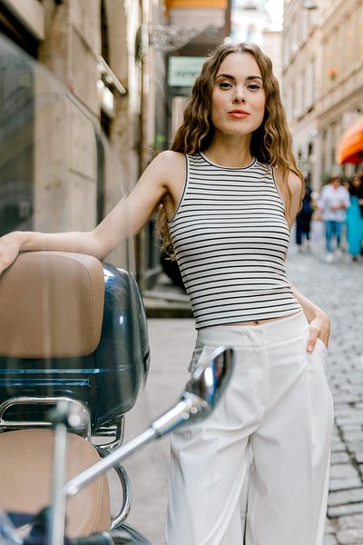COTENCONCEPT Ribbed Halter Neck Strap T-Shirt