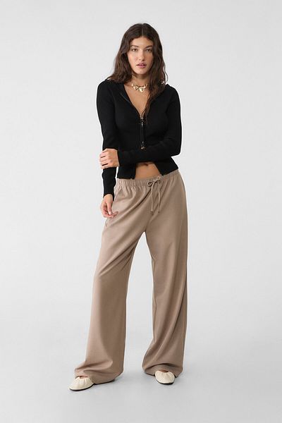 Stradivarius Long Draped Stylish Trousers