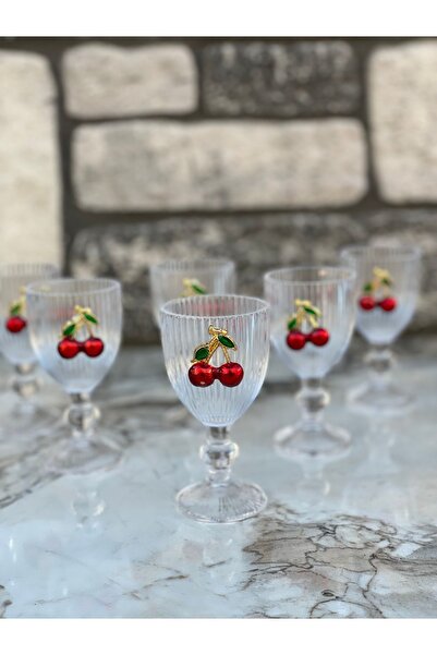 YzHome 75ml Crystal Glass Coffee - 6-Piece Side Cup, Cherry Cup Set