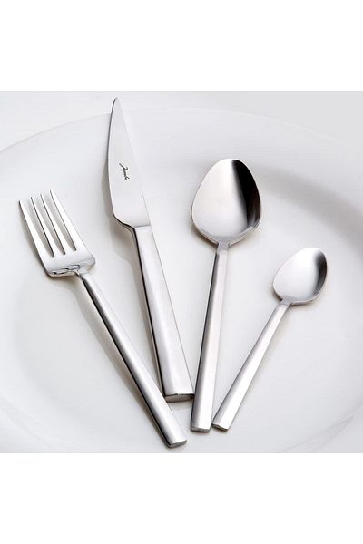 STOREMAX Ntwork 1900 Prism 6-Person 24-Piece Dessert Fork Spoon Knife Set, Gray Art 1087243
