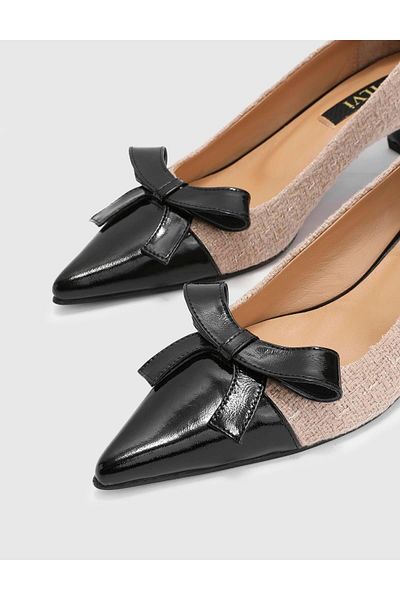 İLVİ Lotte Mink Genuine Leather Women's Heeled Shoes