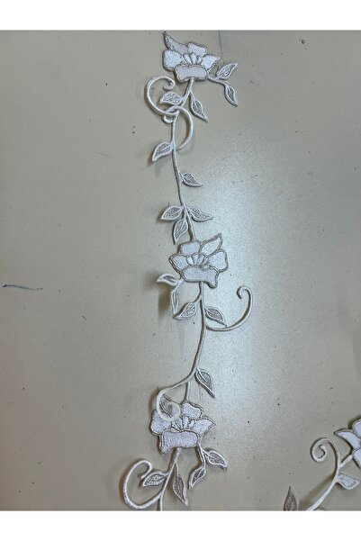 TUĞÇE ÜNVERENLER Ütü ile yapışan dokuma yüzey çiçek motifli dantel aplike bro...