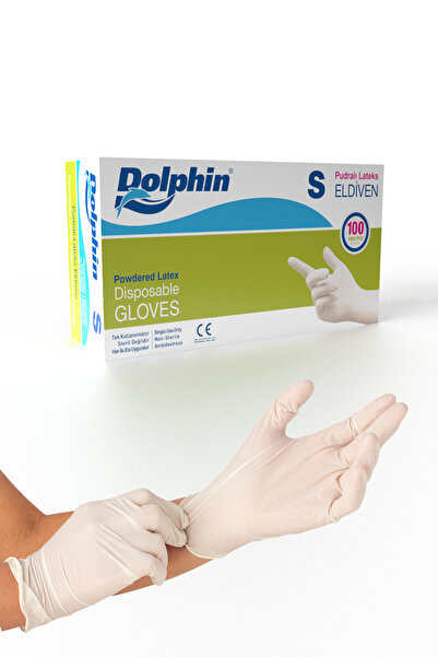 aktif Dolphin Lateks Pudralı S Beden Eldiven 100'lü