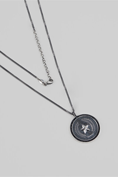 So CHIC... Apolet Yıldızı 60 Cm Gümüş Erkek Kolye