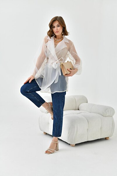 FTZ WOMEN قبعة شيفون منقوشة نسائية باللون البيج 30737