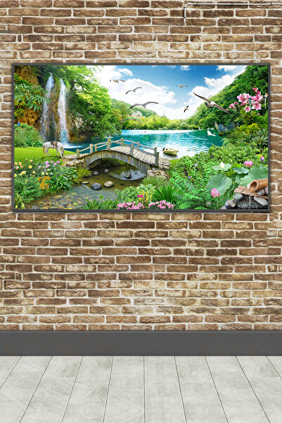 poster marketi Şelale ve Doğa Manzaralı Kendinden Yapışkanlı Poster Duvar Kağıdı