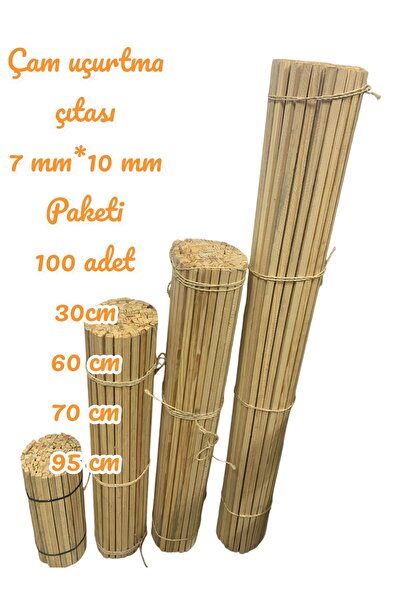 PAZARAKOŞ uçurtma çıtası dayanıklı hafif çam 95 cm boy 7*10 mm çap paketler 100 adettir