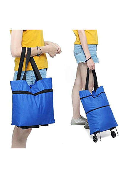 nelerbulurum Büyük Boy Ayarlanabilir Tekerlekli Katlanır Alışveriş Çantası Pa...