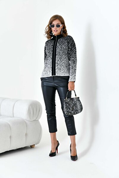 FTZ WOMEN Kadın Fermuar Detaylı Hırka Siyah 20870