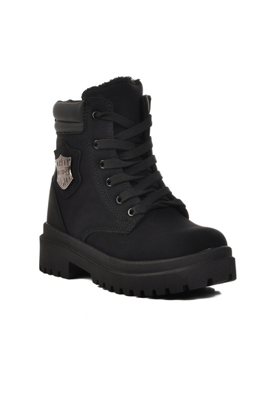 WALKWAY Παιδικές μπότες Parpat 25K-F Black Emerald με γούνα στο εσωτερικό