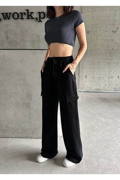 Nordmende Pantaloni de sport largi, cu talie înaltă, cu buzunare cargo