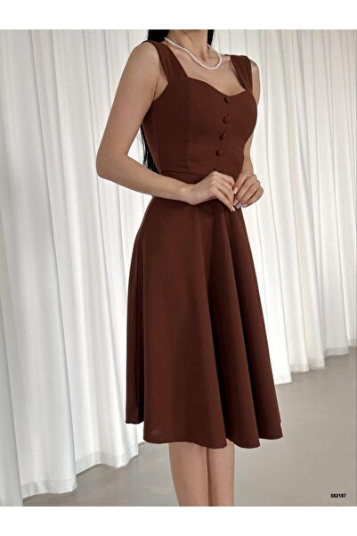 Kokosh moda DRESSIFY ŽENSKA MODA Ženska Krep haljina sa tkaninskim remenom, s...